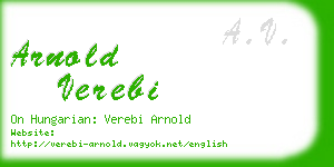 arnold verebi business card